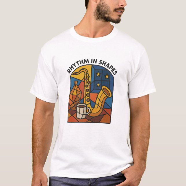 Rytm i former Jazzgeometri Affisch T-Shirt (Framsida)