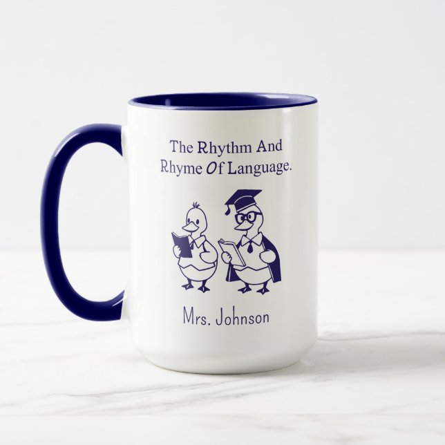 Rytm & Rim Av Språk Poesälskare Design Mugg (Vänster)