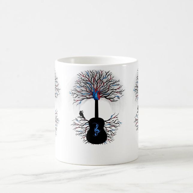 Rytmer av hjärtan - (overklig gitarrkonst) kaffemugg (Center)