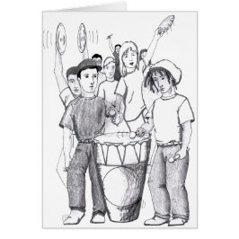 Rytmer trummar dansfolk hälsningskort