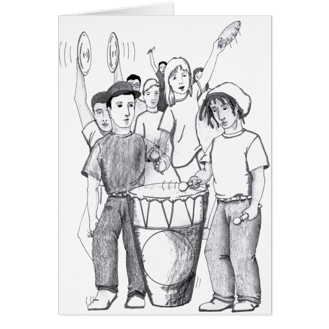 Rytmer trummar dansfolk hälsningskort (Framsidan)