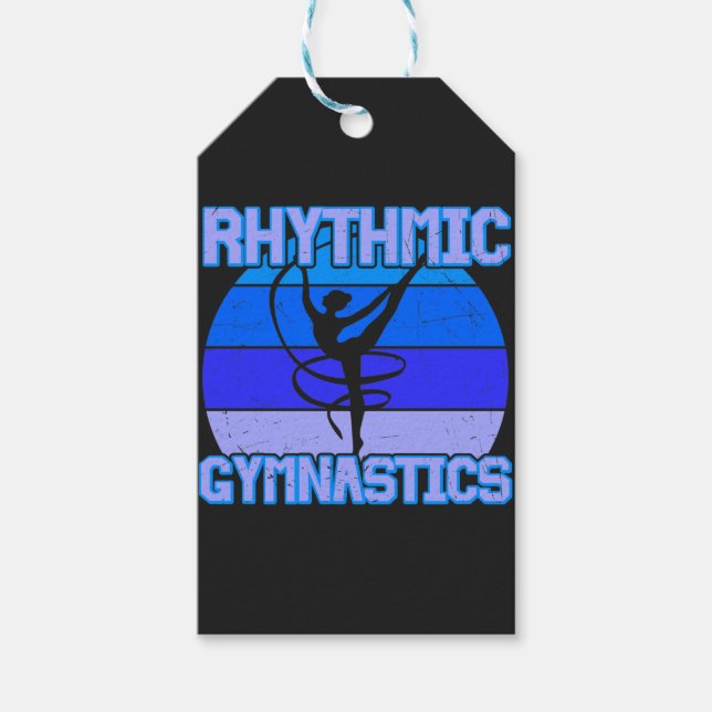 Rytmisk Gymnastik Distressed i Blå / Lila    Presentetikett (Framsidan)