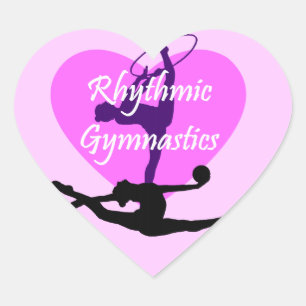 Rytmisk gymnastik hjärtformat klistermärke