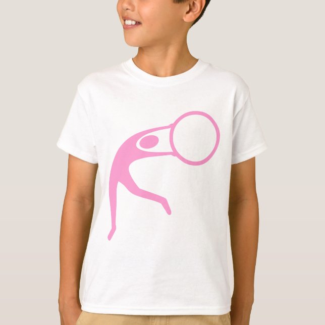 Rytmisk gymnastisk figur - rosa t-shirt (Framsida)