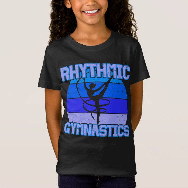 Rytmiskt gymnastiksönderfall i blått / Lila T Shirt (Framsida)