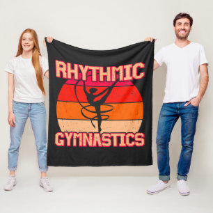 Rytmiskt gymnastikutsöndrad Orange och rött Fleecefilt
