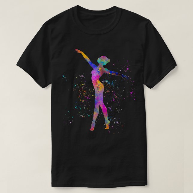 Rytmiskt gymnastiskt tävling i vattenfärg 19 t shirt (Design framsida)
