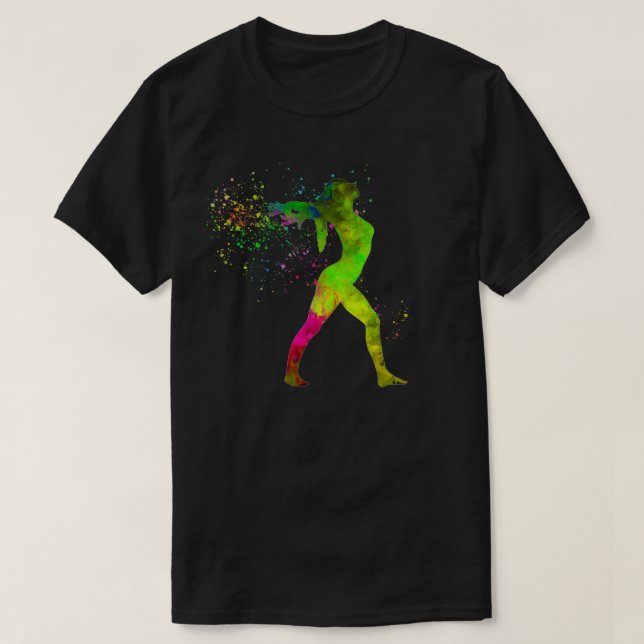 Rytmiskt gymnastiskt tävling i vattenfärg 6 t shirt (Design framsida)