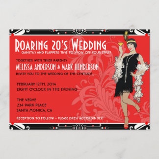 Ryts inbjudningar för bröllop för 20-talklaffdräkt