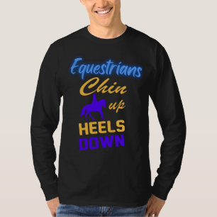 Ryttare Håll Huvudet Högt Klackarna Nedåt i Blått T Shirt