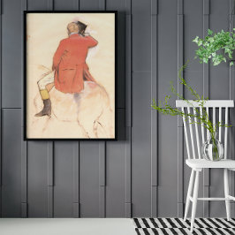 Ryttare i en röd kappa av Edgar Degas Poster