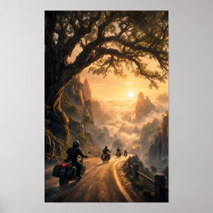 Ryttare jagar gryning genom tystnad Poster