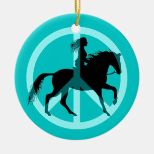 ryttare julgransprydnad keramik