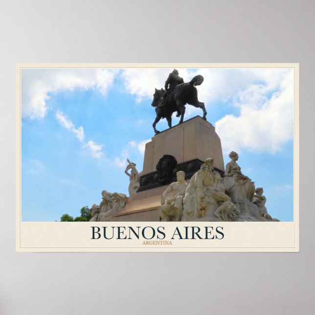 Ryttarmonument i Buenos Aires Poster (Framsidan)