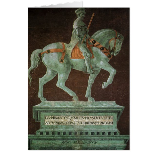 Ryttarmonumentet över Sir John Hawkwood, Uccello Hälsningskort (Framsidan)