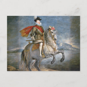 Ryttarporträtt av Filip III c.1628-35 Vykort