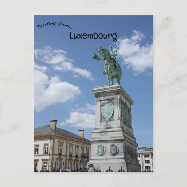 Ryttarstaty av Vilhelm II Luxemburg Vykort (Framsida)