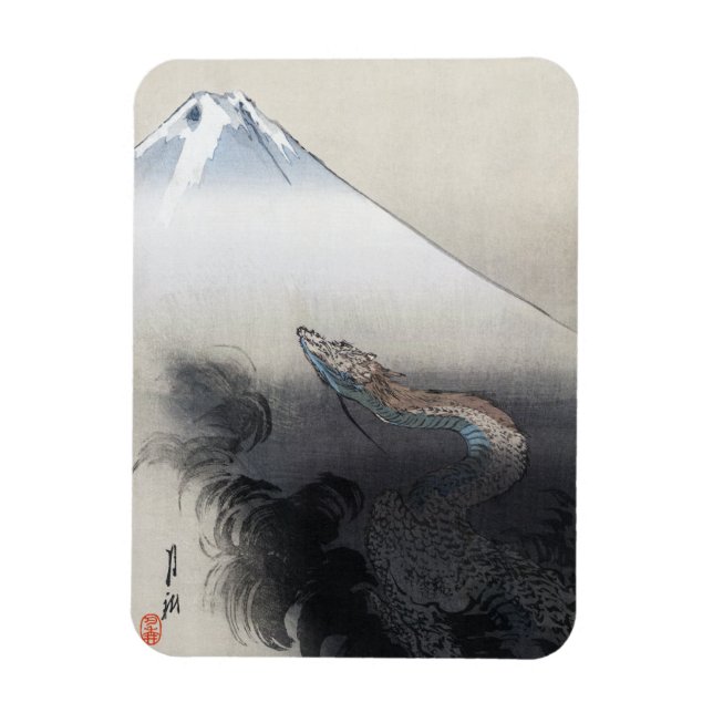 Ryu Shoten: Den stigande draken över Fuji, Japan Magnet (Vertikal)