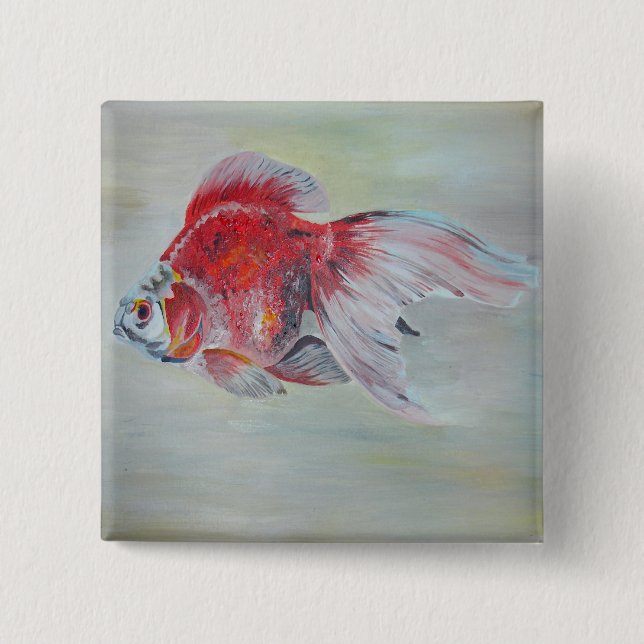Ryukin Goldfish Acrylic Painting Knapp (Framsida)