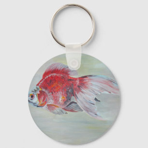 Ryukin Goldfish Acrylic Painting Nyckelring