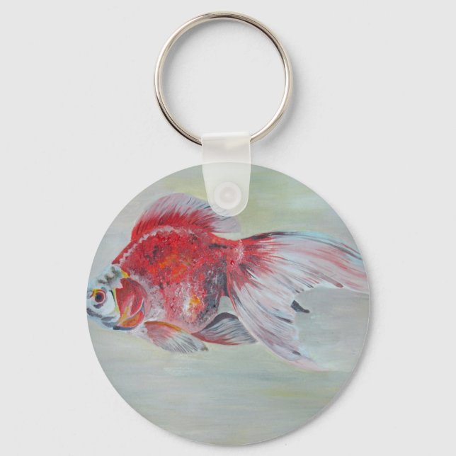 Ryukin Goldfish Acrylic Painting Nyckelring (Framsida)