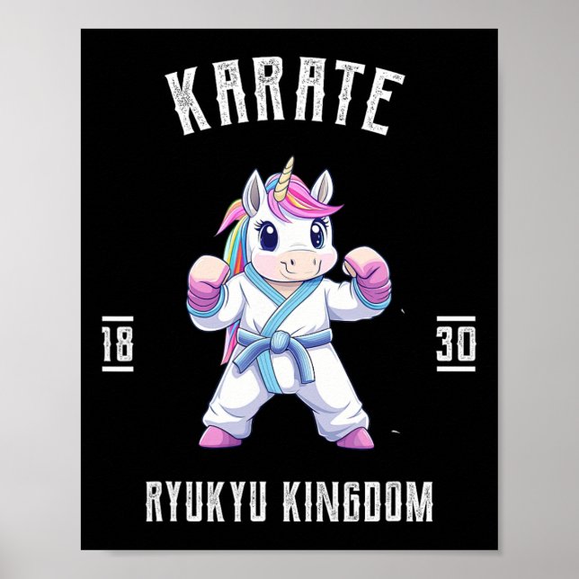 Ryukyu Karate Unicorn - Karateka Japan Poster (Framsidan)