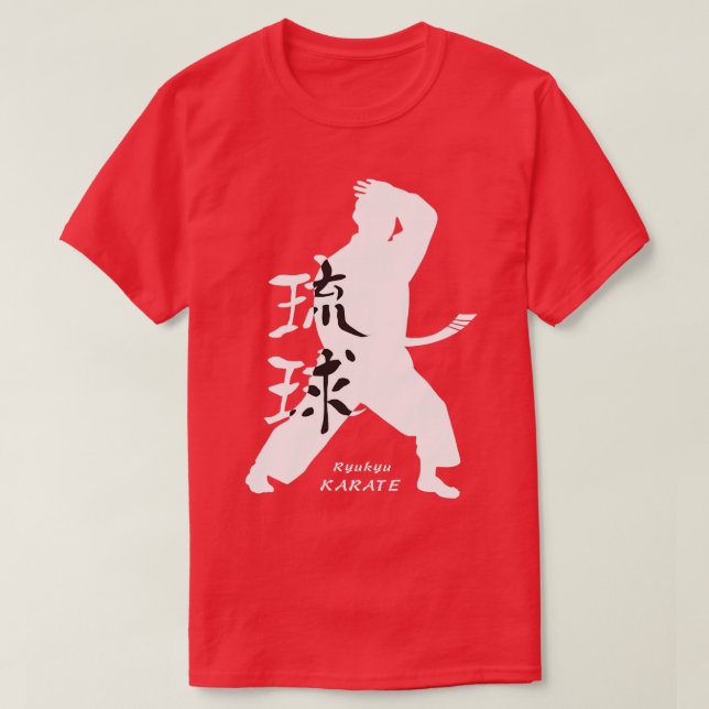 Ryukyu Okinawa Karate White T Shirt (Design framsida)