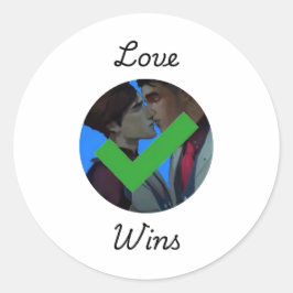 S1 Jayvik Kärlek Wins Sticker Runt Klistermärke