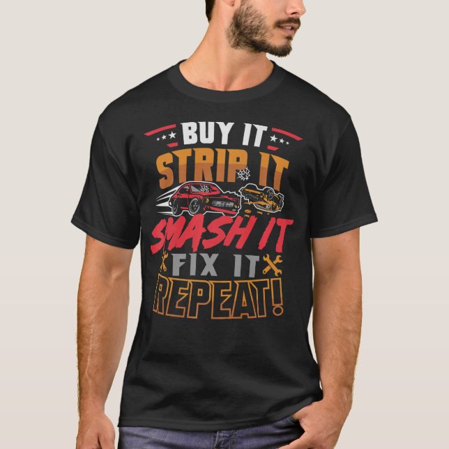 S2 Demolition Derby Smash Cars (75) T Shirt (Framsida)