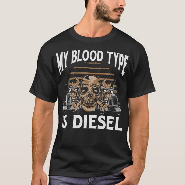 S2 Diesel Lastbil Diesel Trucker (76) T Shirt (Framsida)