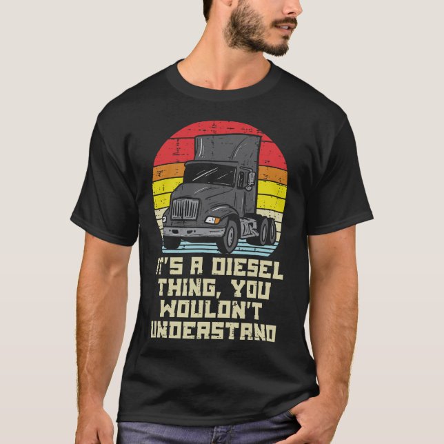 S2 Diesel Lastbil Diesel Trucker (79) T Shirt (Framsida)