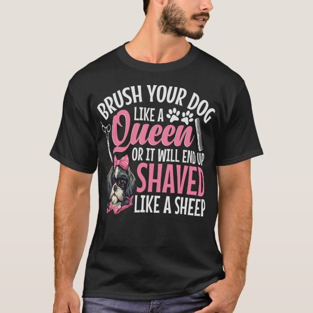 S2 Hund Grooming Hund Groomer (48) T Shirt (Framsida)