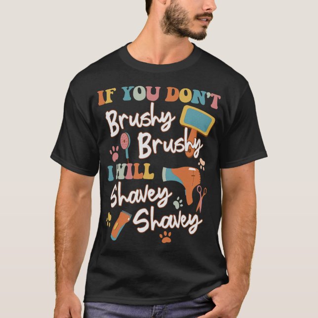S2 Hund Grooming Hund Groomer (9) T Shirt (Framsida)