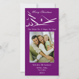 S3 Enkelt fotoport för Julafton med bladplatta Julkort