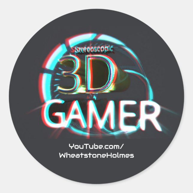 S3D Gamer Runt Klistermärke (Framsida)