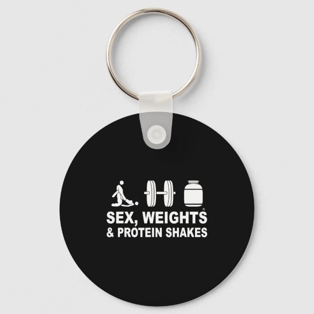 S3x vikter och proteinshakes rolig citat  nyckelring (Framsida)