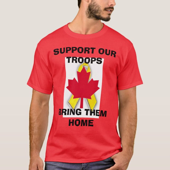 s45new nya canadian.gif, STÖTTAR VÅR TROOPSBRI… T Shirt (Framsida)