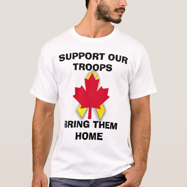 s45new nya canadian.gif, STÖTTAR VÅR TROOPSBRI… Tee Shirt (Framsida)