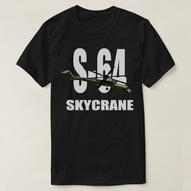 S64 Skycrane Helicopter T Shirt (Design framsida)