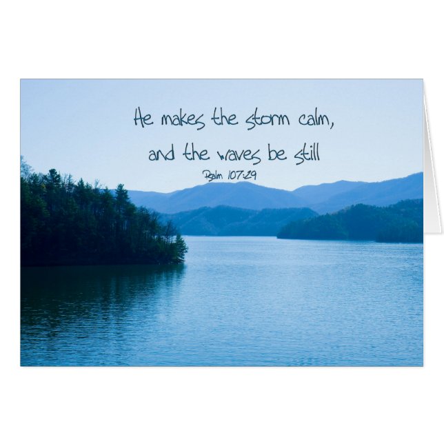 S 107:29 Han gör stormen lugn Hälsningskort (Framsidan Horizontal)
