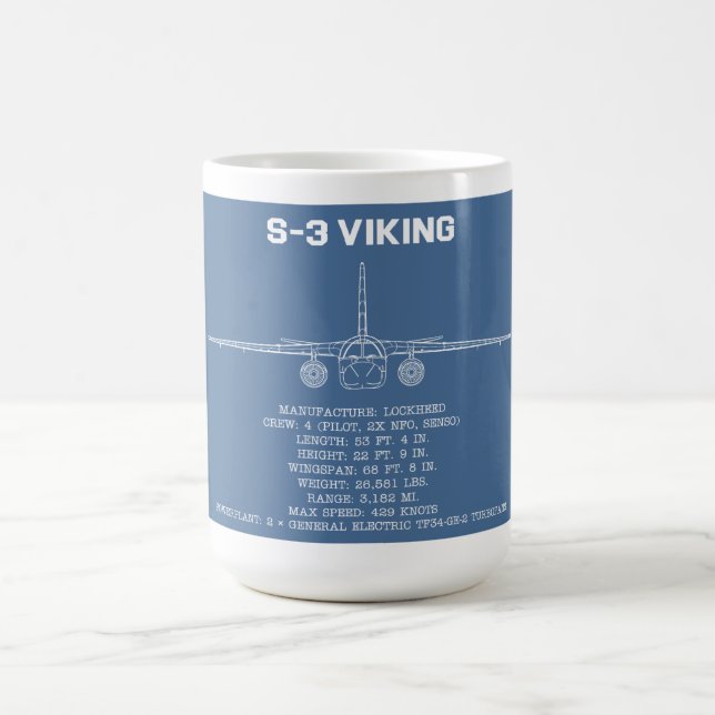 S-3 VIKING STATS BLUEPRINT MUGG (Center)