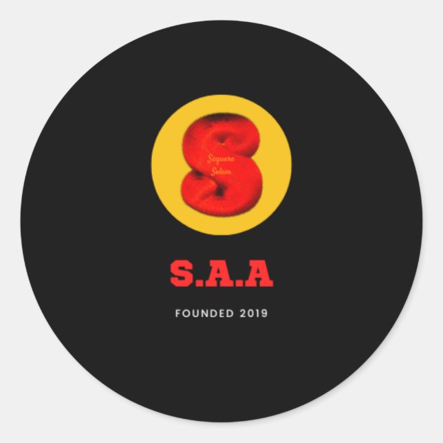 S.A.A. Stickers Runt Klistermärke (Framsida)