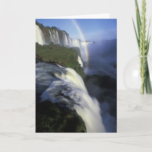 S.A., Brasilien, Iguassu Falls Falls med regnbåge Kort (Framsida)