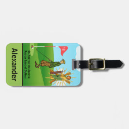 S. Andrew & Jude med 2 Male Golfers Badge Bagagebricka