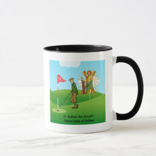 S. Andrew & Jude med 2 Male Golfers Mugg