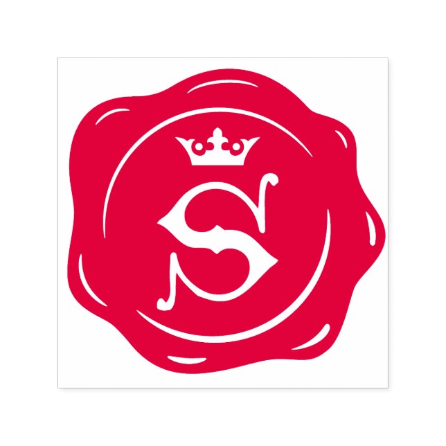 S - Antique Vax Seal Gothic Krona Initial Brev Självfärgande Stämpel (Design)