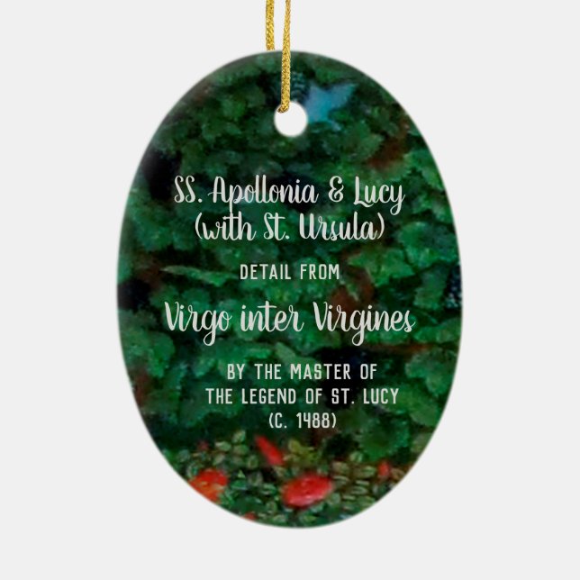 S. Apollonia och Lucy (med St. Ursula) Julgransprydnad Keramik (Baksidan)