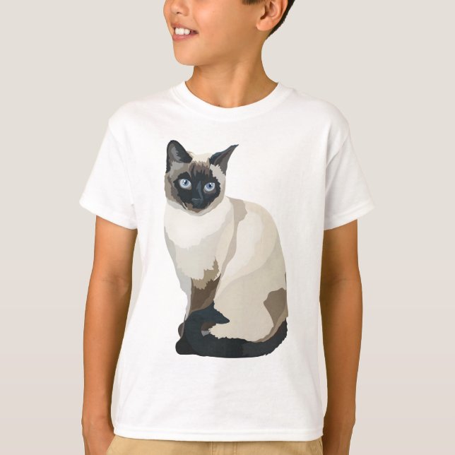 S är avsett för siamesiskt katt t shirt (Framsida)