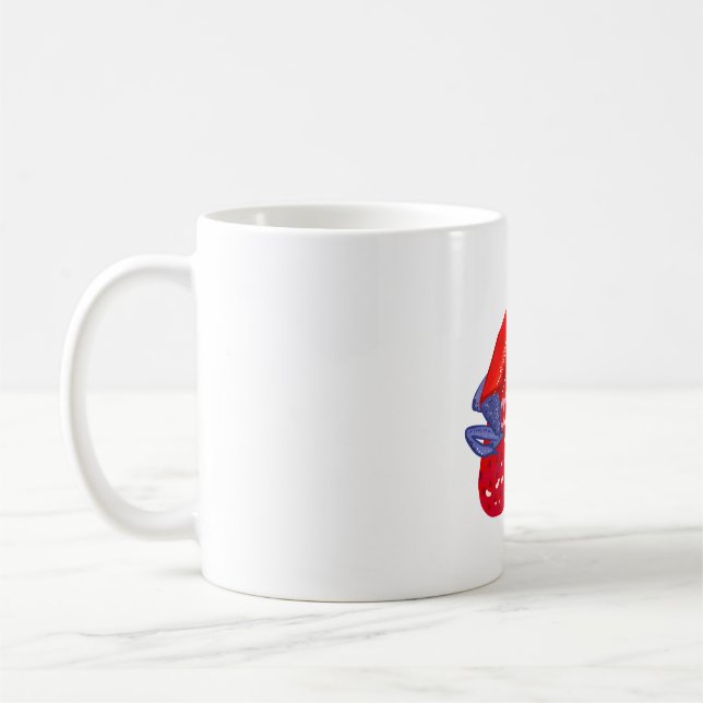 S är för jordgubbsdammart Frog Kaffemugg (Vänster)