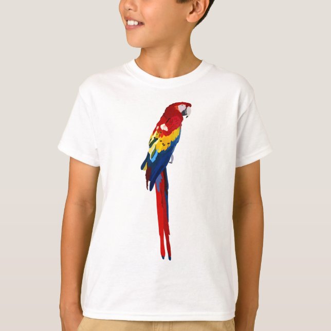 S är för Scarlet Macaw T Shirt (Framsida)